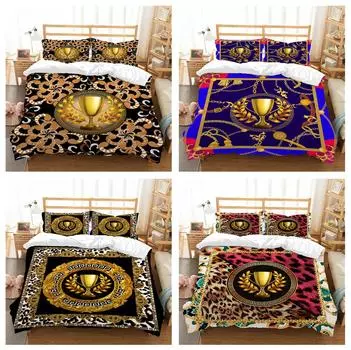 Роскошный комплект постельного белья для дома, 3D-печать, Золотая чашка, пододеяльник, наволочка, односпальная кровать, полноразмерное украшение для дома Baby 100x135cm