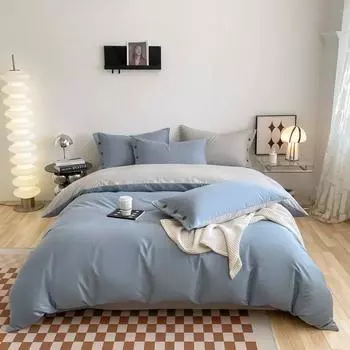 Роскошный комплект постельного белья из египетского хлопка, простой скандинавский пододеяльник, плоский/простыня с наволочкой, постельное белье Queen Double King Size Flat Bed Sheet&Twin Size 3pcs