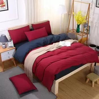Роскошный комплект постельного белья из однотонной красной микрофибры, комплект постельного белья, одеяло Twin(3pcs)