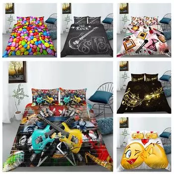 Роскошный комплект постельного белья с пуховым одеялом и наволочкой с цифровой печатью высокой четкости, 2/3 кусочка ткани из микрофибры для полноразмерного украшения дома Baby 100x135cm