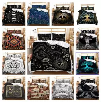 Роскошный комплект постельного белья с экзотическим принтом, полноразмерная двуспальная кровать, удобное пододеяльник, супермягкое дышащее постельное белье из микрофибры на молнии DE 100x135cm
