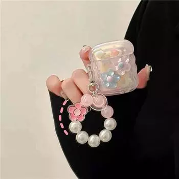 Роскошный корейский градиентный чехол для наушников Diy Star для AirPods 1 2 3 милый чехол с цветной цепочкой из бусин для AirPods Pro 2 for Airpods Pro2