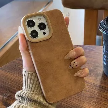 Роскошный коричневый матовый кожаный текстурный чехол для iPhone 16 15 Pro 14 Plus 13 12 11 Pro Max Xs Max Xr противоударный мягкий чехол из ТПУ iPhone 16 коричневый