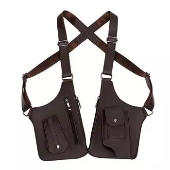 Роскошный кошелек с карманом на подмышке, винтажная сумка через плечо с двумя ремешками чёрный