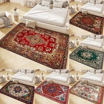 Роскошный ковер в персидском стиле, мягкий нескользящий коврик для больших площадей, для гостиной, спальни, прихожей, ванной комнаты и кухни, декоративный напольный коврик 40X60cm-16x24in