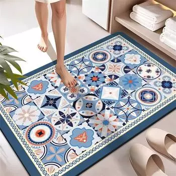 Роскошный коврик для ванной комнаты, противоскользящий, суперабсорбирующий, быстросохнущий, коврик для душа, коврик для двери, моющийся 4060cm