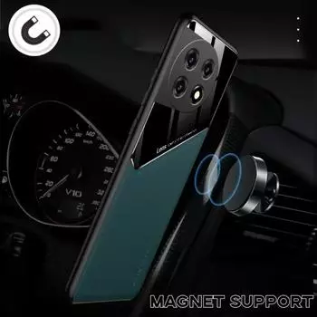 Роскошный кожаный автомобильный магнитный защитный чехол для OnePlus 12R 11R 10T Pro 8T 10R Ace 2V Nord CE4 3 Lite 2 4G 5G защитный противоударный защитный чехол OnePlus Ace чёрный