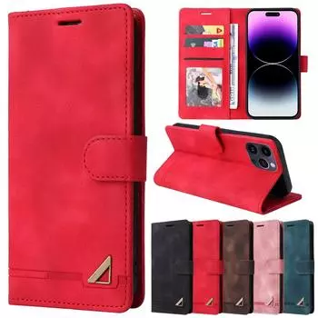 Роскошный кожаный чехол-бумажник с подставкой для карточек для iPhone 15, 14, 13, 12, 11 Pro Max 15 14 Plus/Samsung S23 S22 S21 S20 Ultra Plus A14 A54 A13 A53 iPhone 6/6S чёрный