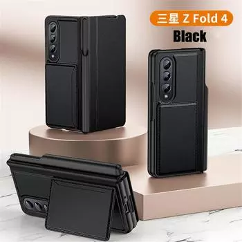 Роскошный кожаный чехол-держатель для карточек-кошельков для Samsung Galaxy Z Fold 4 5G, чехол с держателем S Pen, противоударный чехол для телефона Fundas For Z Fold 4 5G