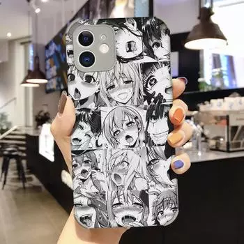 Роскошный кожаный чехол для Apple iPhone 13, 12, 11 Pro MAX MiNi 7 8plus SE2020 X XS XR, белый чехол с милым лицом из мультфильма «Японская аниме-девушка» 13 pro max