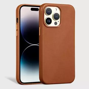 Роскошный кожаный чехол для Apple IPhone 14 15 Pro Max 13 12 13pro IPhone14 Magsafe Чехол Магнитный защитный чехол для зарядки for 14 Pro Max красный