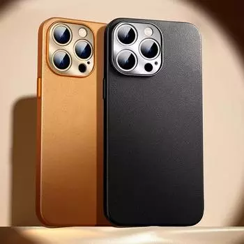 Роскошный кожаный чехол для беспроводного зарядного устройства для Apple Iphone 15 Pro Max Iphone 14 Pro, противоударный защитный чехол для объектива камеры iPhone 15 Pro Max чёрный