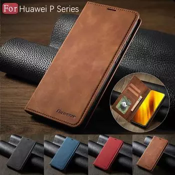 Роскошный кожаный чехол для Huawei P40 P30 P20 Mate 30 20 Pro Lite P Smart Plus 2020 2019 Магнитный флип-кошелек чехол для телефона Coque For P20 чёрный