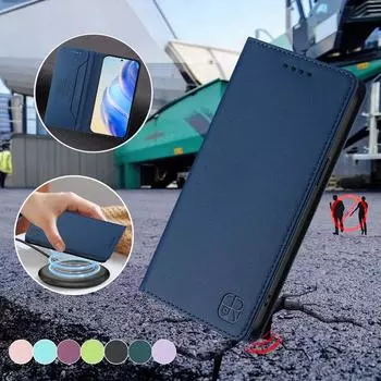 Роскошный кожаный чехол для Huawei Pura 70/Nova 11/Nova12/Nova13/Nova Y90/Mate 60 RFID-блокировка слота для карт Магнитная подставка для притяжения Ударопрочный откидной чехол Huawei Mate 70 Pro Plus чёрный