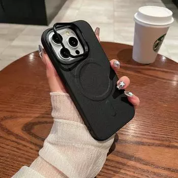 Роскошный кожаный чехол для iPhone 13 14 Pro 15 Pro Max, складной чехол-держатель для камеры для iPhone 15 Pro, магнитный чехол для зарядки For iPhone 15