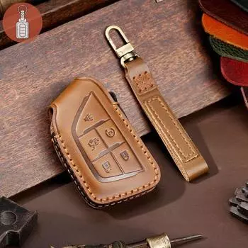 Роскошный кожаный чехол для ключей от автомобиля для Cadillac Xt5 Xt4 Xt6 Ct5 Ct6 A Style чёрный