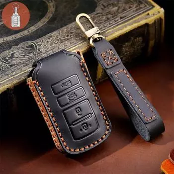 Роскошный кожаный чехол для ключей от машины, брелок для защиты для Kia 4 кнопки Sorento K900 K7 Cadenza, аксессуары, брелок-держатель, сумка-чехол чёрный