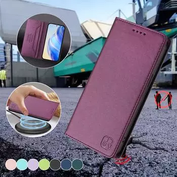 Роскошный кожаный чехол для OPPO A56 A16 A55S A54S K10 A96 A76 A36/Reno 12F Reno12 RFID-блокирующий слот для карт Магнитная подставка для притяжения Ударопрочный откидной чехол Oppo A56 5G темно-зеленого