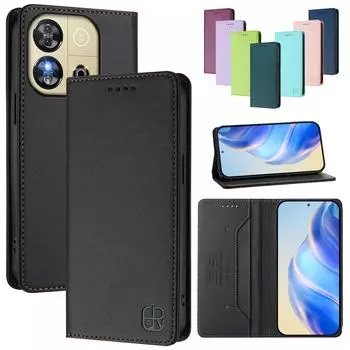 Роскошный кожаный чехол для Qukitel C57S C53 C50 C51 C38 C37 C35 C33 C32 C57 PRO RFID-блокировка слотов для карт Магнитная подставка для притяжения Ударопрочный откидной чехол Oukitel C32 темно-зеленого