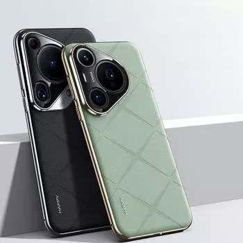 Роскошный кожаный чехол для телефона для Huawei Pura 70 с ультрапокрытием, твердая задняя крышка для объектива камеры Ptotection для Huawei Pura 70 70 Pro For Pura 70 чёрный