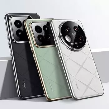 Роскошный кожаный чехол для телефона для Xiaomi 14 Ultra Mi 14 Pro с покрытием объектива камеры Ptotection, жесткая задняя крышка в виде ракушки 14Ultra 14Pro For Xiaomi 14 Pro винный