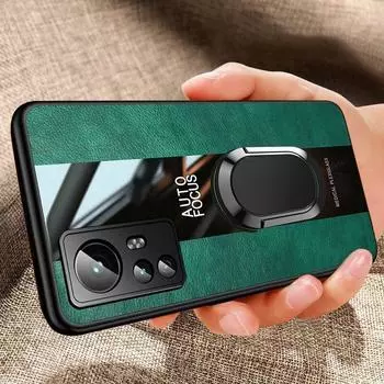 Роскошный кожаный чехол для телефона из плексигласа для XIAOMI MI 12x 11 10 11T 9 10t 8 PRO, автомобильный держатель с кольцом, противоударный защитный силиконовый чехол для задней панели MI 12 Ultra Mi Note 10 10 Pro чёрный