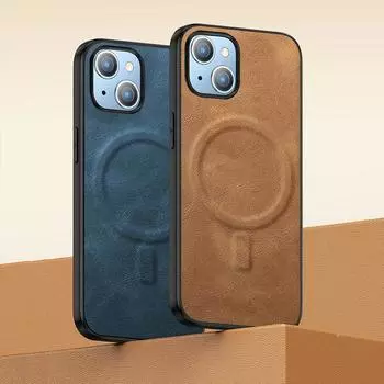 Роскошный кожаный чехол для телефона с магнитной застежкой для iPhone 14, 13, 12, 11, 15 Pro Max, чехол для мобильного телефона Magsafe, чехол с беспроводной зарядкой, Funda Couqe For iPhone 12