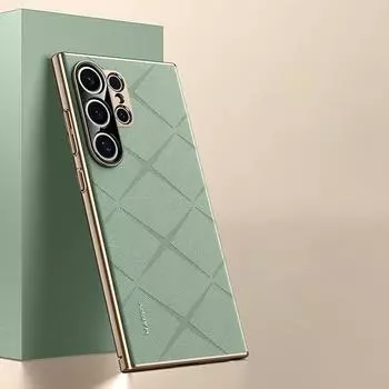 Роскошный кожаный чехол для телефона Samsung S24 с ультрапокрытием, жесткий чехол для объектива камеры Ptotection для Samsung Galaxy S24 Plus + For Galaxy S24 Ultra вино красного