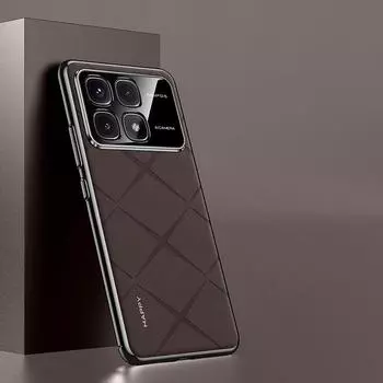 Роскошный кожаный чехол для телефона Xiaomi 14T Plating Camera Lens Ptotection Hard Back Cover Shell 14T for Xiaomi 14T красный