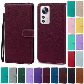 Роскошный кожаный чехол для Xiaomi 12T Pro Wallet Flip Case для Xiaomi 12T Funda на Xiaomi 12 Lite 12 T Pro Cover Coque Fundas Etui For Xiaomi 12T темно-красного