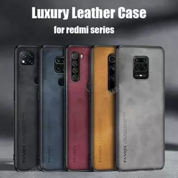 Роскошный кожаный чехол из овчины 9a 9c Nfc 9at для Xiaomi Redmi Note 9 8 7 5 Pro 9pro, мужская задняя крышка в стиле ретро на Note9 Note8 2021 8pro Redmi Note 9 серый