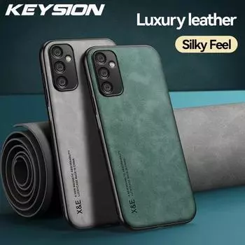 Роскошный кожаный чехол KEYSION для Samsung A05S A05 A15, мягкий силиконовый + противоударный чехол для задней панели телефона из поликарбоната для Galaxy A15 A05 A05S
