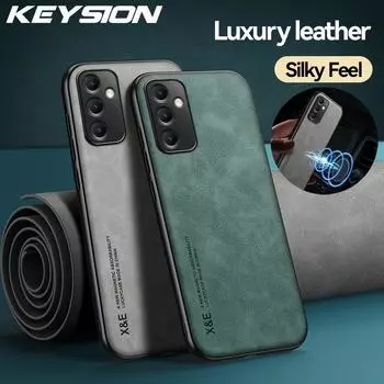Роскошный кожаный чехол KEYSION для Samsung A24 A23 5G, силиконовый противоударный чехол для телефона Galaxy A23 A24 4G for Samsung A24 синий