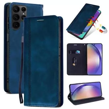 Роскошный кожаный чехол-книжка-бумажник для Samsung Galaxy S23 Ultra S22 S21 Plus A04s A53 Xiaomi Redmi Note 11 10 iPhone 14 13 12 11 Pro Max, мягкая обложка For Samsung Galaxy A04s красный