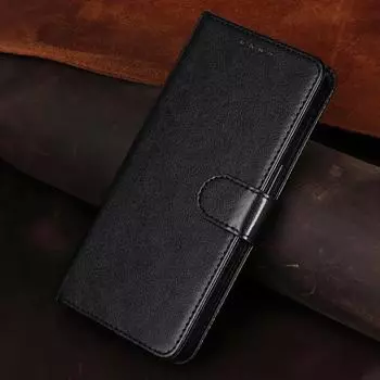 Роскошный кожаный чехол-книжка-бумажник для Samsung Galaxy A14 A15 A12 A13 A24 A25 A23 A34 A35 A33 A51 A54 A55 A05 A05S A04S S23 S24 с магнитной крышкой For Galaxy Note 20 Ultra чёрный