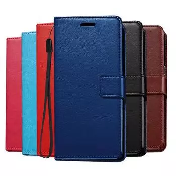 Роскошный кожаный чехол-книжка для Samsung Galaxy A54 A35 A05S A04S A14 A53 S23 S24 Ultra Plus Xiaomi Redmi Note 12 13C iPhone 15 14 13 Pro Max For Redmi Note 12 4G чёрный