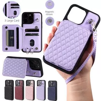 Роскошный кожаный чехол-книжка с отделением для карточек для iPhone 15 14 Plus 13 12 Pro Max 11 XR 8 7 6S Plus/Samsung S23 S22 Ultra Plus S21 A14 A54 A53 iPhone 6/6S чёрный