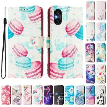 Роскошный кожаный чехол-книжка с рисунком макаруны для Sony Xperia 5 IV / 10 IV, Xperia 1 V / 5 V / 10 V, Xperia 1 VI, 5 VI, 10 VI. Sony Xperia 5 IV разноцветный