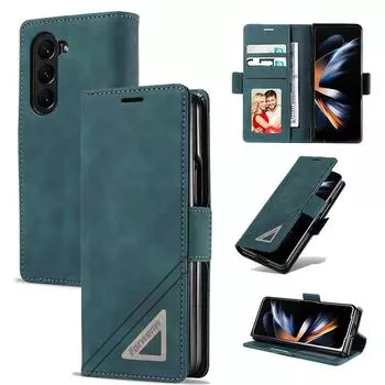 Роскошный кожаный чехол-кошелек для телефона Samsung Galaxy Z Fold 5 4 3 Z Fold 5, противоударный мягкий чехол для Galaxy Z Fold5 Z Fold 5 красный