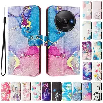 Роскошный кожаный чехол-кошелек из цветного мрамора с рисунком в виде книги из искусственной кожи для Xiaomi 5X 6X 11, Redmi 6 7 8 9 10 12, Redmi Note 9 10 11 12... Xiaomi Mi A1 (Mi 5X) разноцветный