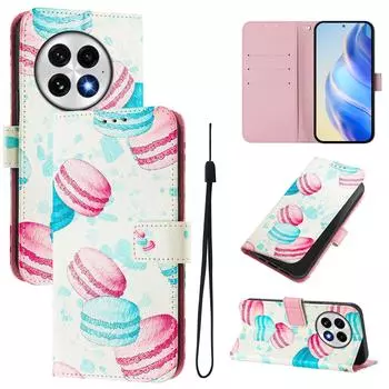 Роскошный кожаный чехол-кошелек Macaroon из искусственной кожи в стиле книги для Oneplus 9R, 8T, Nord CE2 5G, Nord 2T, Nord N300, Oneplus 11 12... Oneplus 9R разноцветный