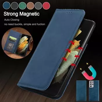 Роскошный кожаный чехол-кошелек с магнитной застежкой в стиле ретро для iPhone 15 14Plus 13 12 11 Pro Max XSMAX для Samsung S24 S23 S22 S21 S20Ultra Plus S23FE A05 A15 A25 iPhone 6/6S синий