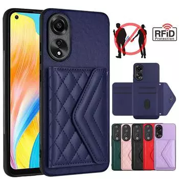 Роскошный кожаный чехол-кошелек с несколькими слотами для карт в стиле CC, задняя крышка для OPPO A17 A38 A18 A58 A58X A78 A1X A78 K11X Reno10 OPPO Reno 10/Reno 10 Pro чёрный