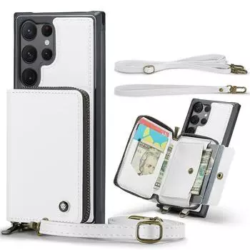 Роскошный кожаный чехол-кошелек с ремешком для телефона Samsung Galaxy S23 S22 S21 Ultra Plus, защитный чехол, противоударный чехол, Fundas For Samsung S23