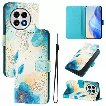 Роскошный кожаный чехол-кошелек с рисунком в виде синего цветка и леса, чехол-книжка из искусственной кожи для Oneplus 9R, 8T, Nord CE2 5G, Nord 2T, Nord N300, Oneplus 11 12... Oneplus 9R зелёный
