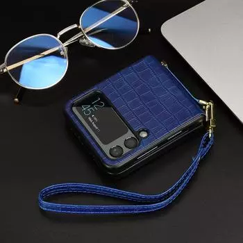 Роскошный кожаный чехол-кошелек с защитой от падения для Samsung Galaxy Z Flip 4 5g Flip4 Flip3 Flip 3, чехол для мобильного телефона с защитой от падения for samsung z flip 3 зелёный