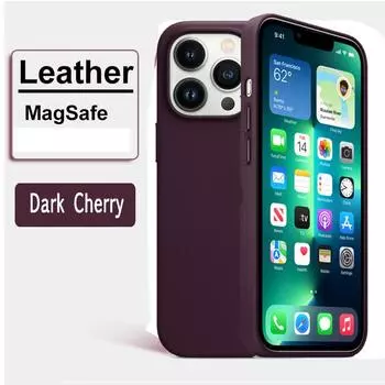 Роскошный кожаный чехол Magsafe для Apple IPhone15 14 Pro Max 13 12 13pro, защитный чехол для телефона с магнитной зарядкой for 14 Pro Max чёрный