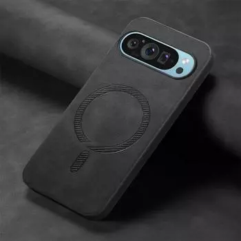 Роскошный кожаный чехол Magsafe для Google Pixel 9 Pro XL 5G 2024 Pixel 8A 7A 8 Pro Силиконовый противоударный защитный чехол for Pixel 7 чёрный