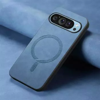 Роскошный кожаный чехол Magsafe для Google Pixel 9 Pro XL 5G 2024 Pixel 8A 7A 8 Pro Силиконовый противоударный защитный чехол for Pixel 7 чёрный