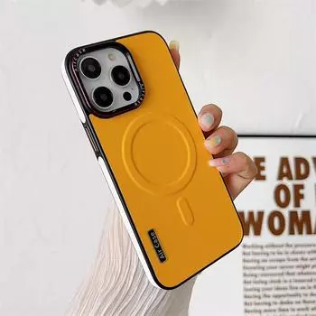 Роскошный кожаный чехол Magsafe для iPhone 16 Pro Max 15 14 13 12 Pro Max, защита объектива от столкновений, магнитная зарядка, противоударный чехол iPhone 16 Pro Max белый